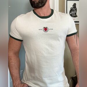 Bershka Men’s Print Regular Fit Short Sleeves T-Shirt Size Medium (M)